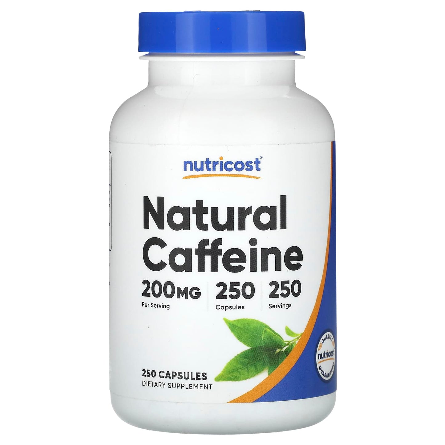 Nutricost, Natural Caffeine, 200 mg, 250 Capsules - Image 1