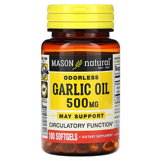 Mason Natural Garlic Oil Supplement for Heart Health, 500mg, 100 Softgels