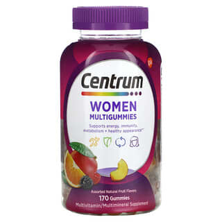 Centrum Women's Multigummies, Assorted Natural Fruit, 170 Gummies