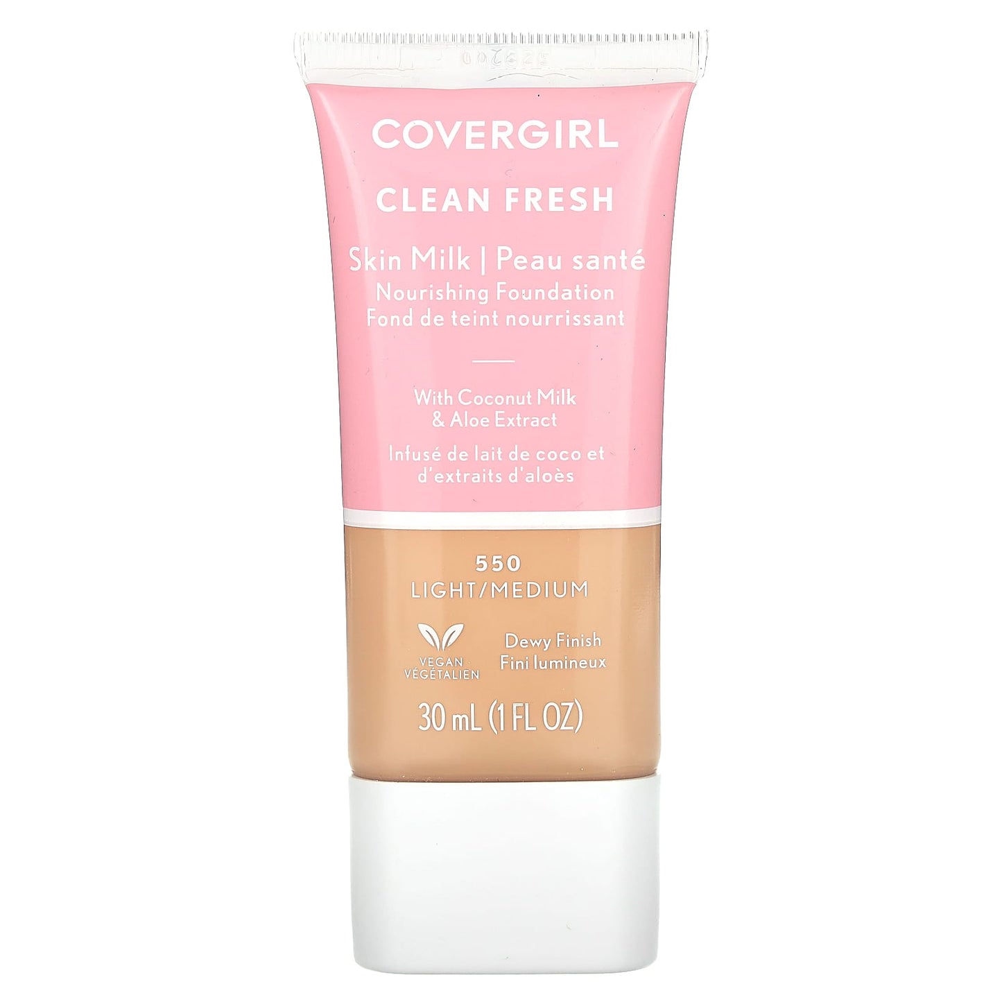 Covergirl Clean Fresh Skin Milk Foundation, 550 Light/Medium, 1 fl oz (30 ml) - Image 1