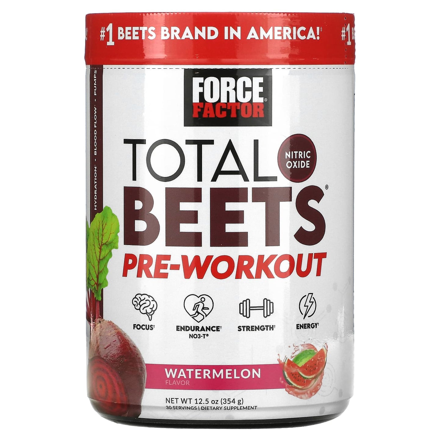 Force Factor, Total Beets®, Pre-Workout, Watermelon, 12.5 oz (354 g)