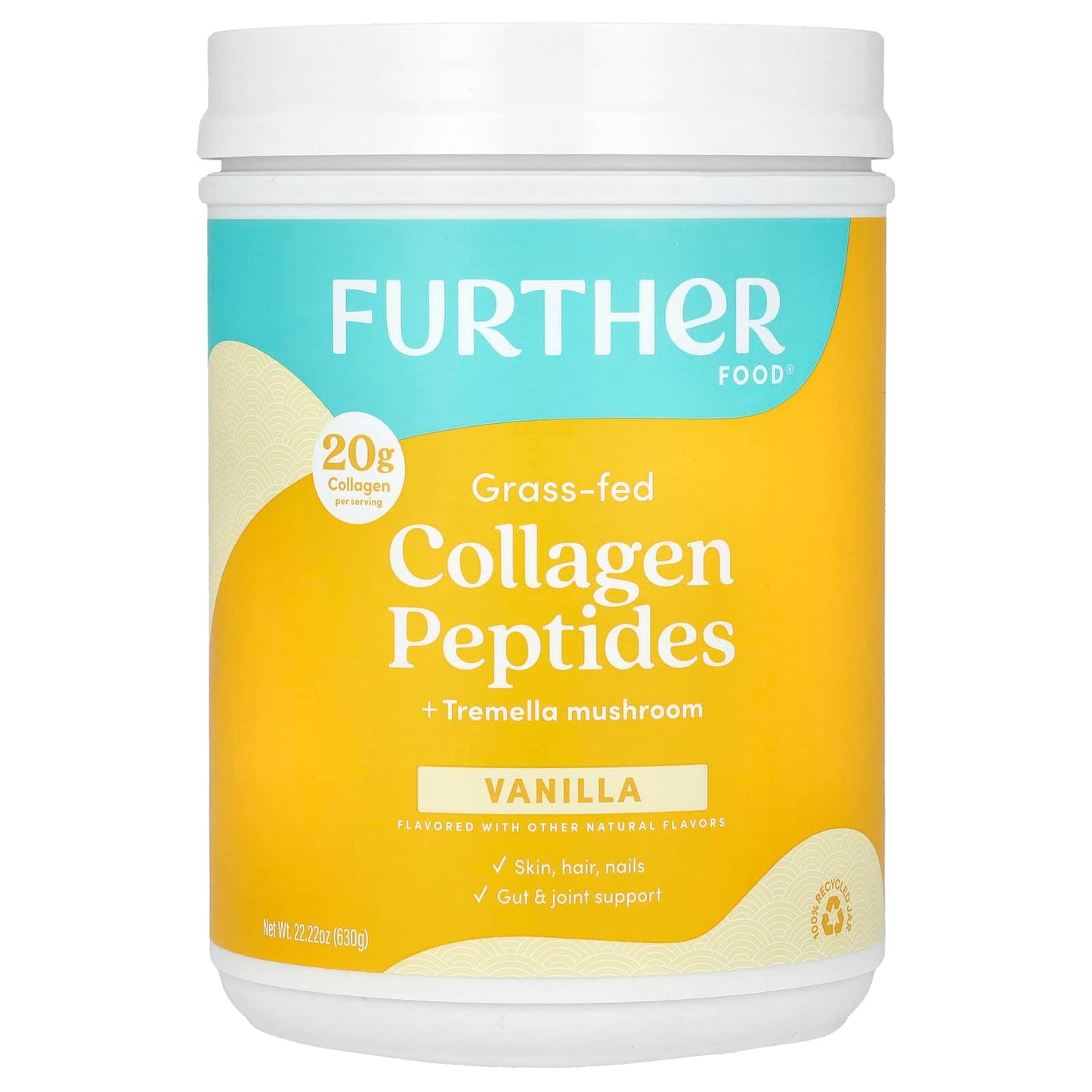 Further Food Grass-Fed Collagen Peptides with Tremella Mushroom Vanilla - Image 1