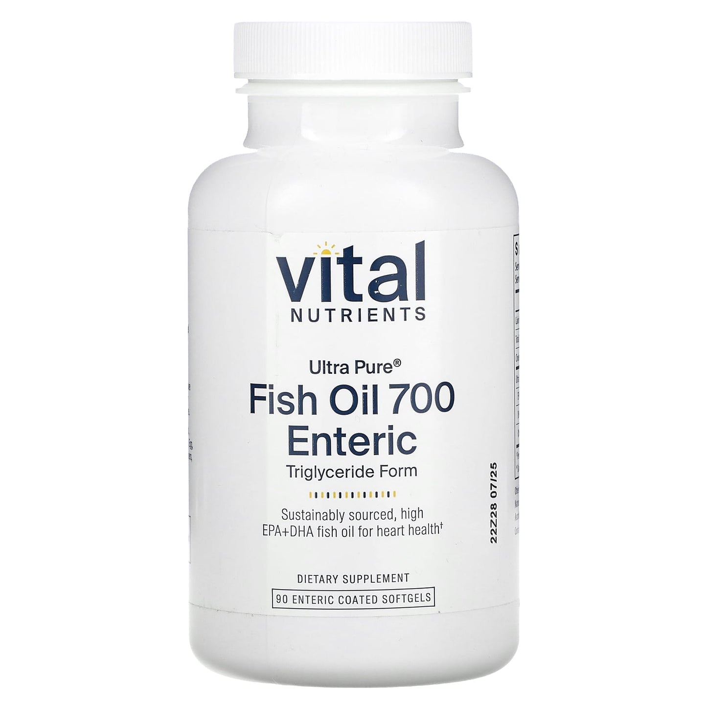 Vital Nutrients, Ultra Pure, Fish Oil 700 Enteric, 90 Enteric Coated Softgels - Image 1