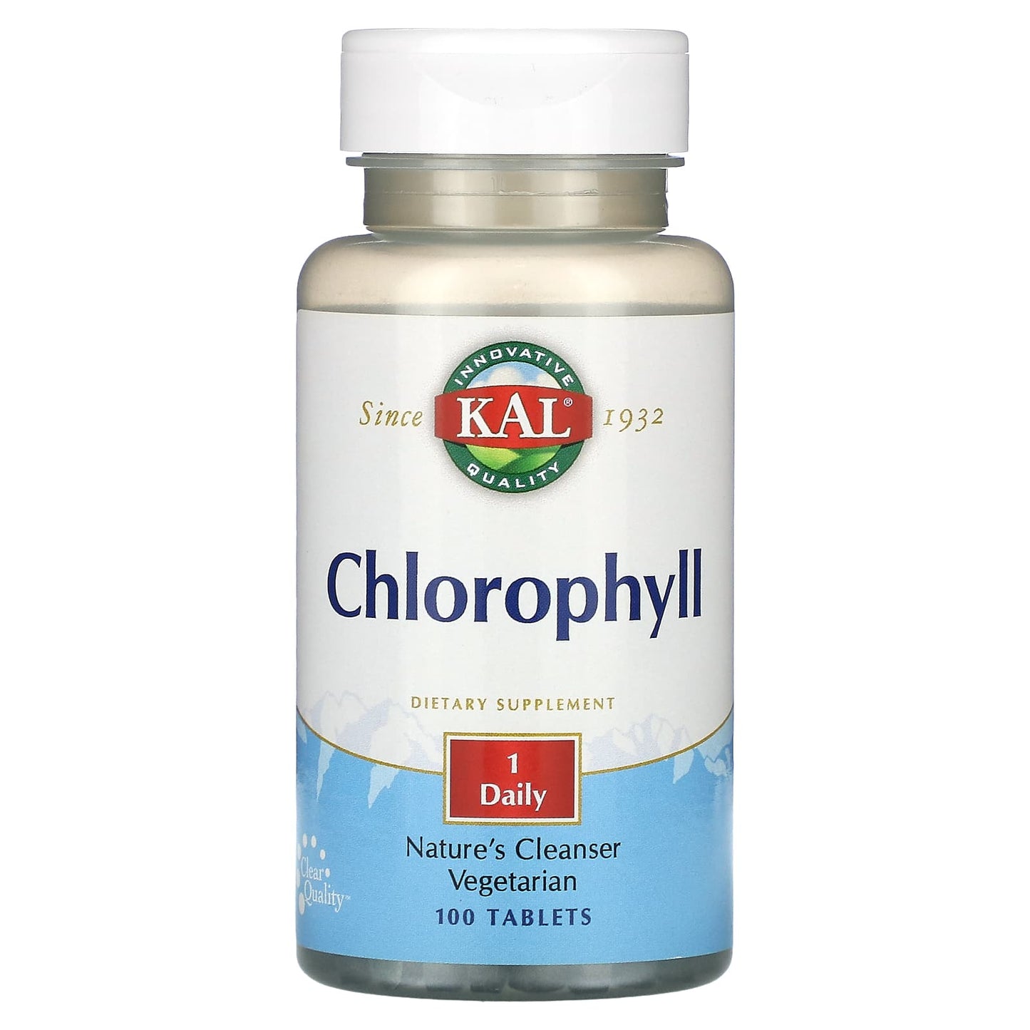 KAL Chlorophyll Supplements - 100 Tablets, 20mg, Daily Nature's Cleanser - Image 1