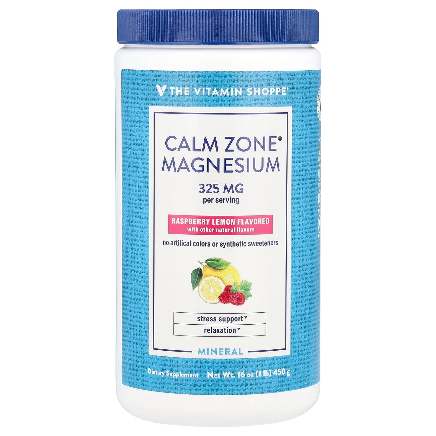 The Vitamin Shoppe, Calm Zone®, Magnesium, Raspberry Lemon, 16 oz (450 g) - Image 1