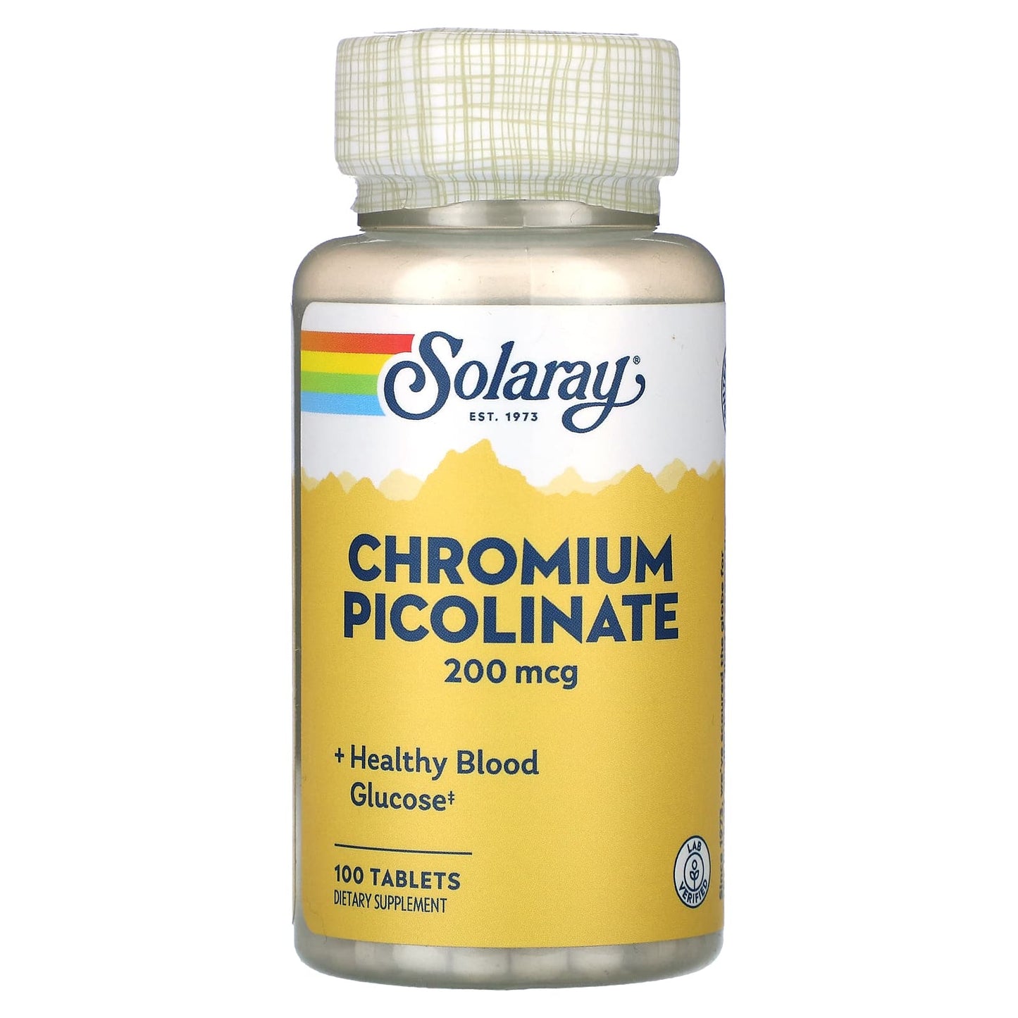 Solaray, Chromium Picolinate, 200 mcg, 100 Tablets - Image 1