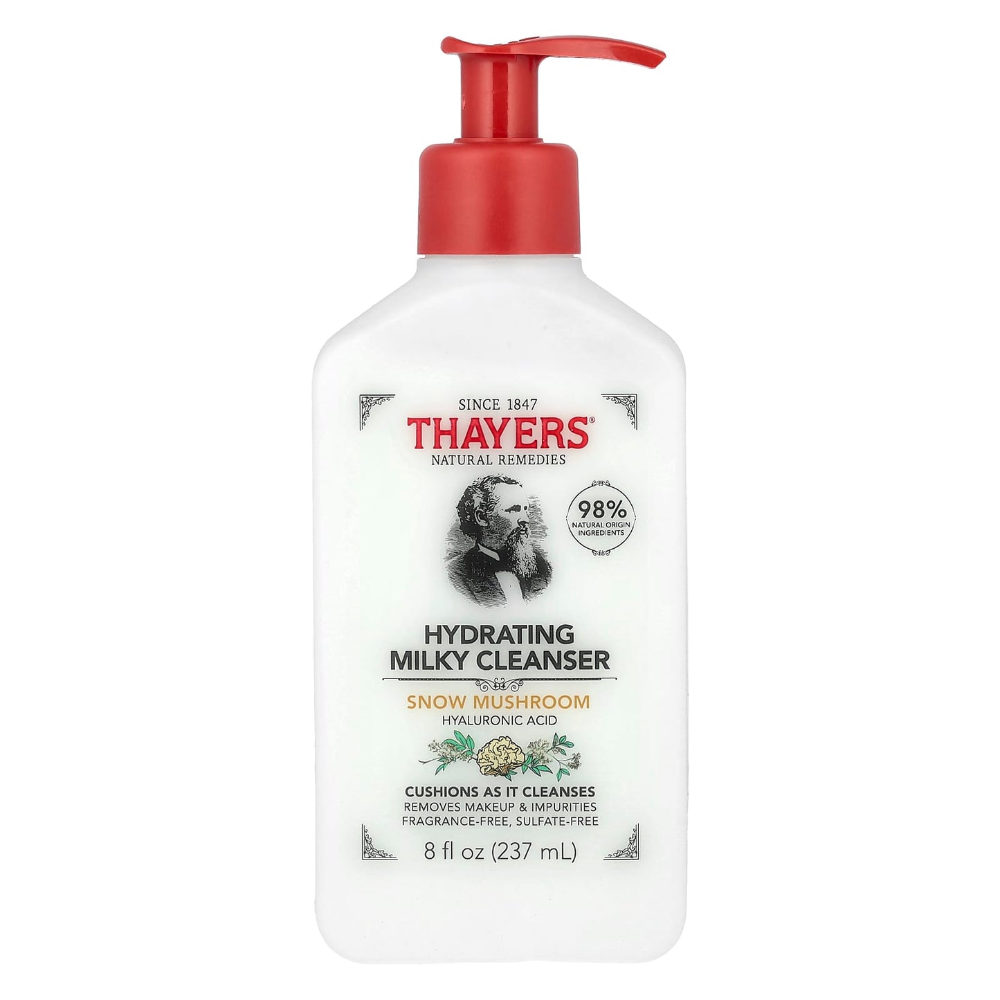 Thayers, Hydrating Milky Cleanser, Snow Mushroom, Fragrance Free, 8 fl oz (237 ml) - Image 1