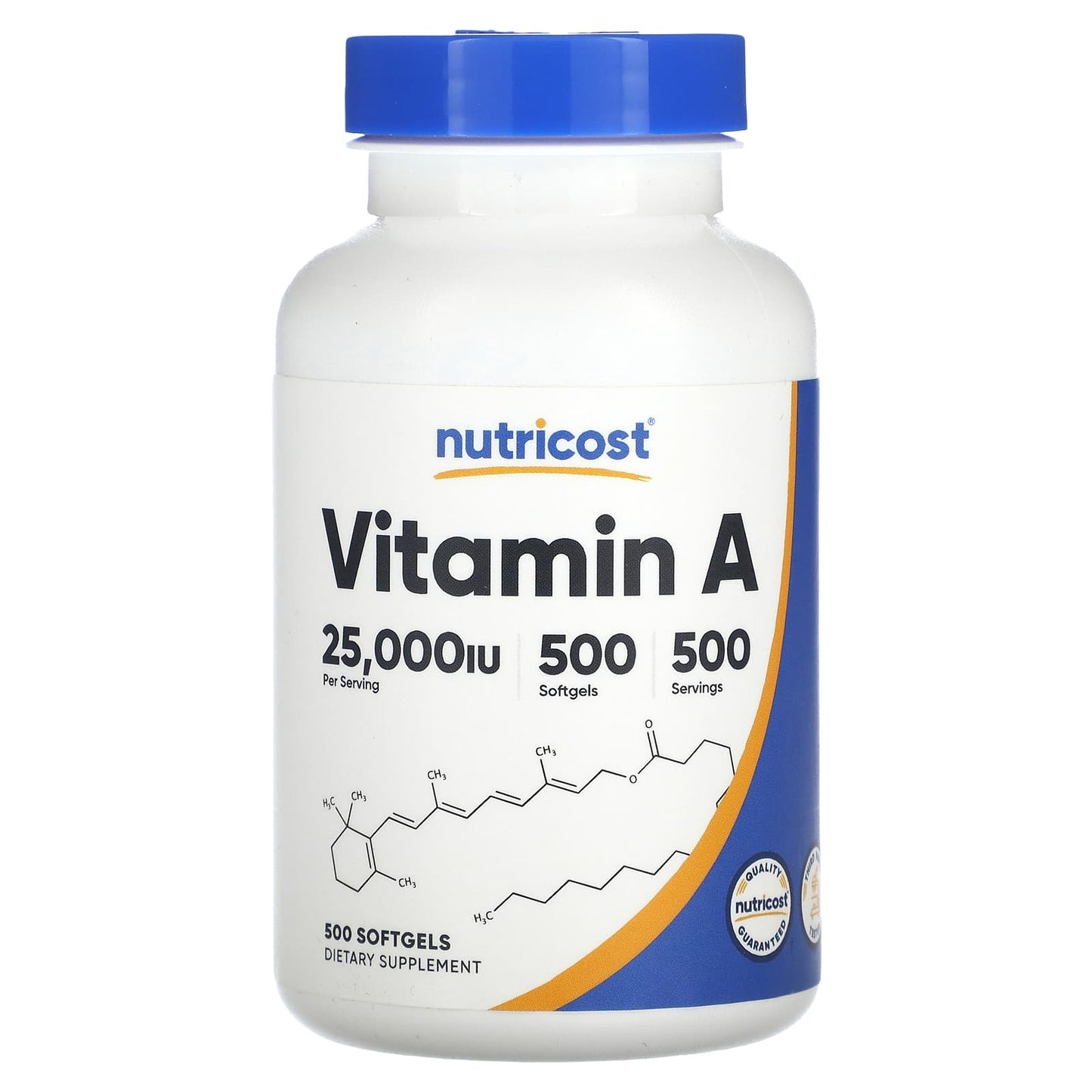 Nutricost, Vitamin A, 25,000 IU, 500 Softgels - Image 1