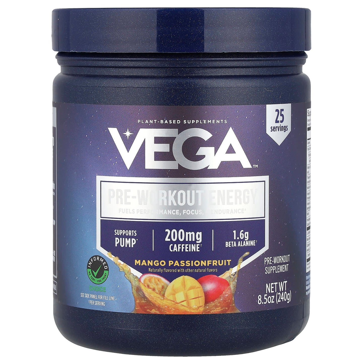 Vega, Pre-Workout Energy, Mango Passionfruit, 8.5 oz (240 g) - Image 1