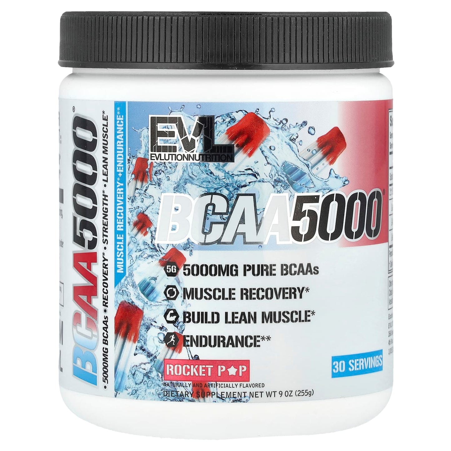 EVLution Nutrition BCAA5000 Rocket Pop, 9 oz, Lean Muscle & Recovery - Image 1