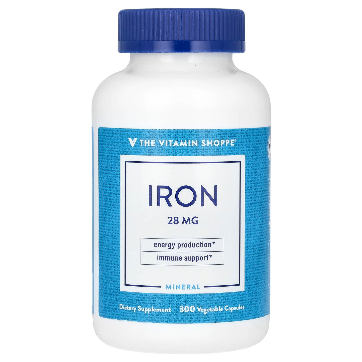 The Vitamin Shoppe, Iron, 28 mg , 300 Vegetable Capsules - Image 1