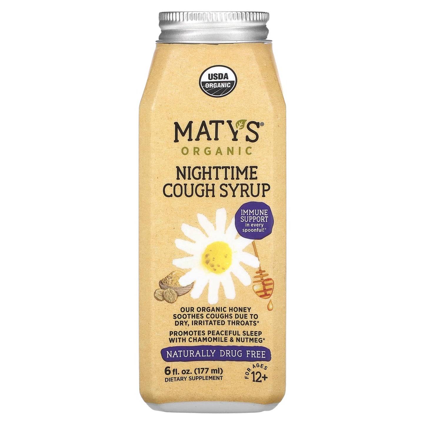Maty's, Organic Nighttime Cough Syrup, Ages 12+, 6 fl oz (177 ml) - Image 1