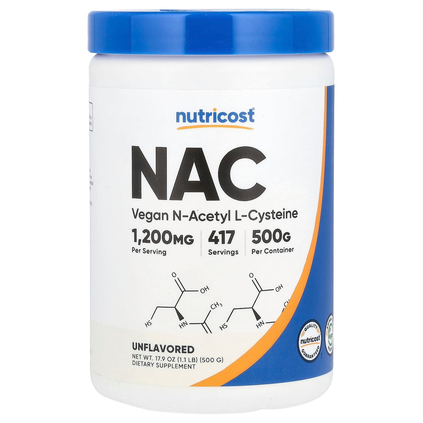 Nutricost, NAC, Unflavored, 17.9 oz (500 g) - Image 1