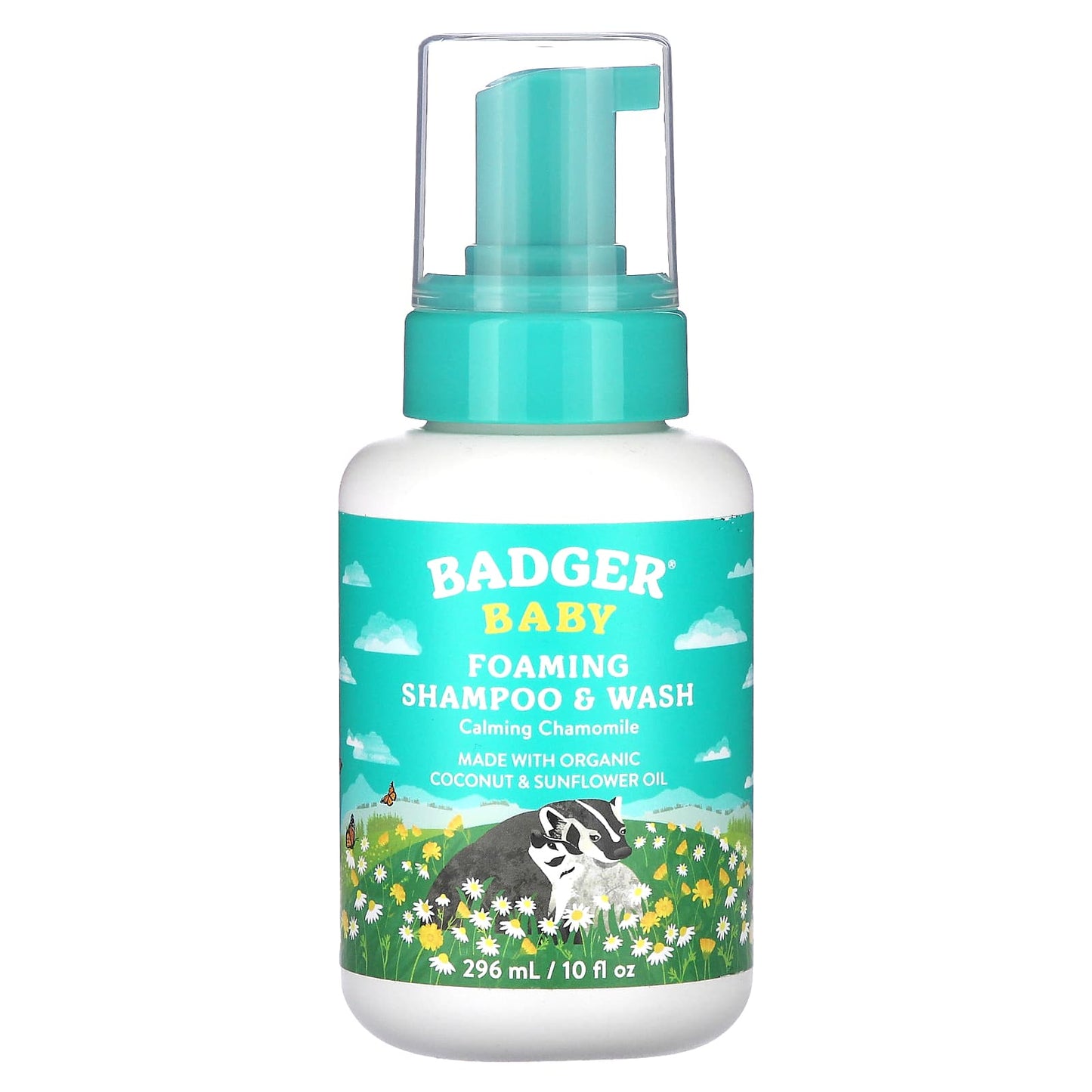 Badger Organic Baby Foaming Shampoo & Wash with Calming Chamomile - 10 fl oz - Image 1