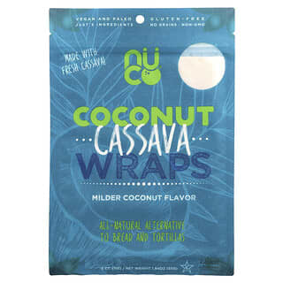 NUCO Coconut Cassava Wraps - Milder Coconut, 5 Count, 1.94 oz (55g)