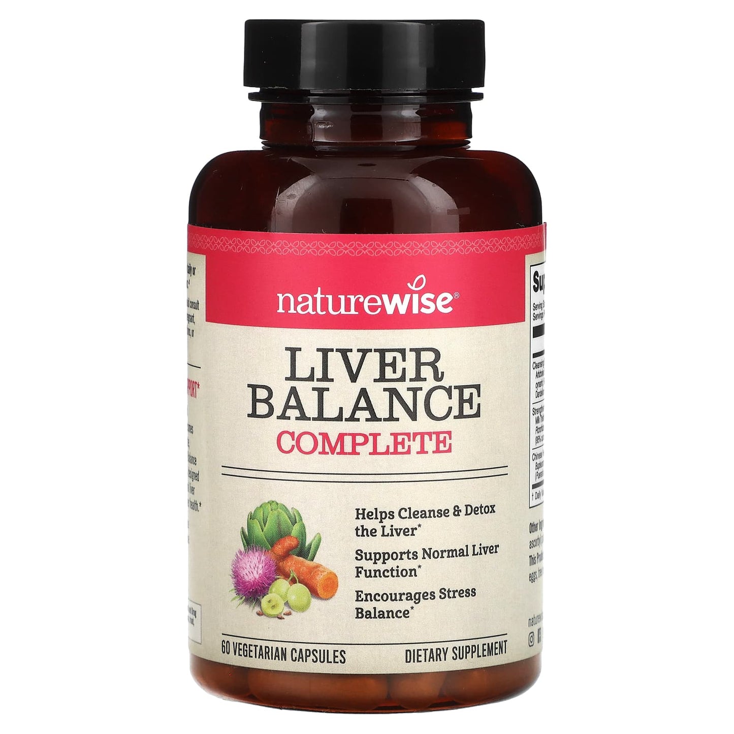 NatureWise, Liver Balance Complete, 60 Vegetarian Capsules - Image 1