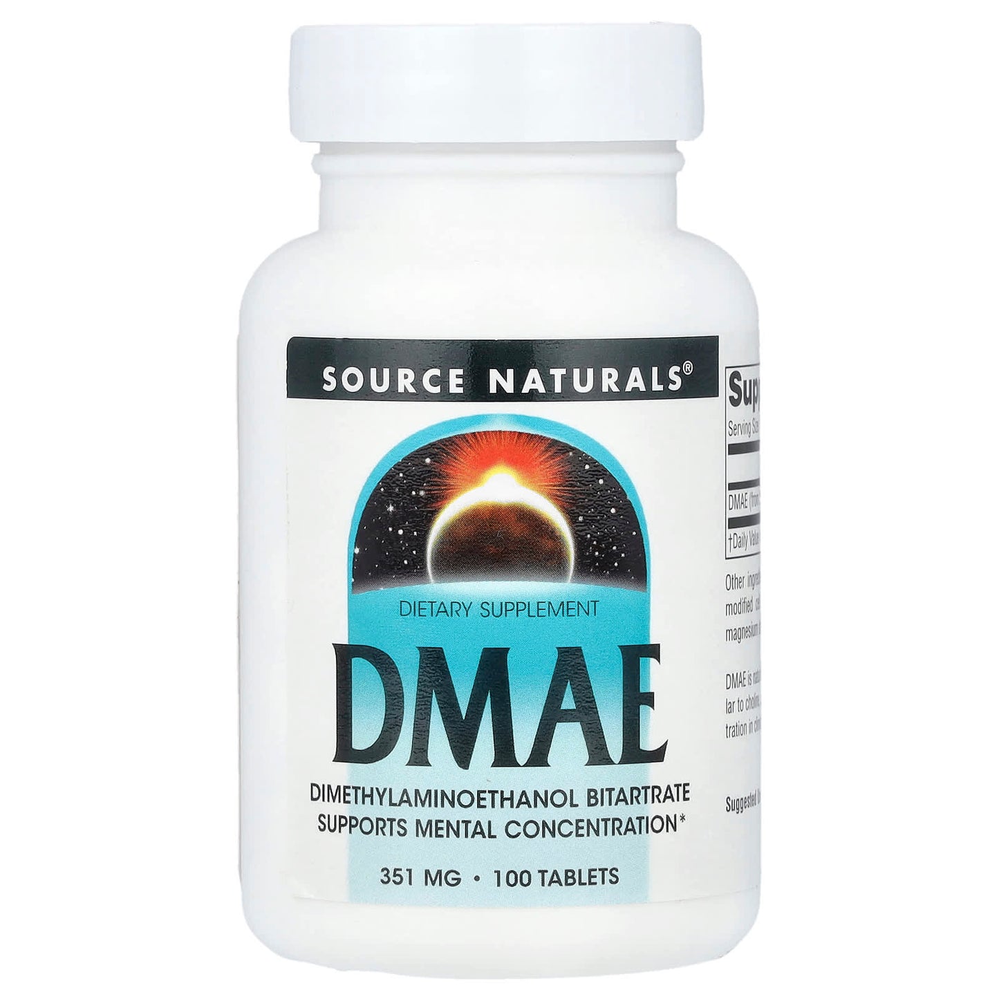 Source Naturals, DMAE , 351 mg , 100 Tablets - Image 1