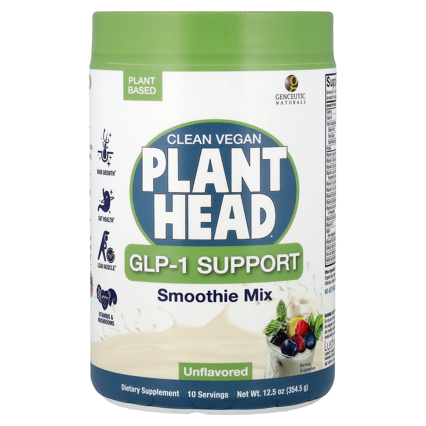 Vegan Plant Head GLP-1 Support Smoothie Mix by Genceutic Naturals - Image 1