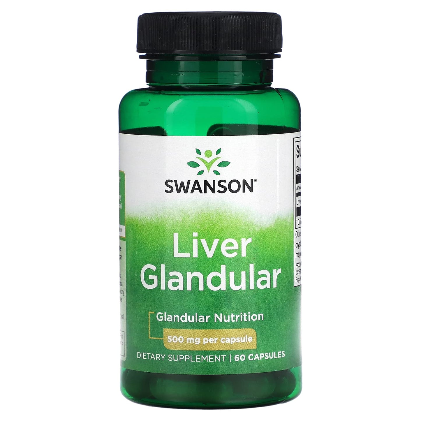Swanson, Liver Glandular, 500 mg, 60 Capsules - Image 1