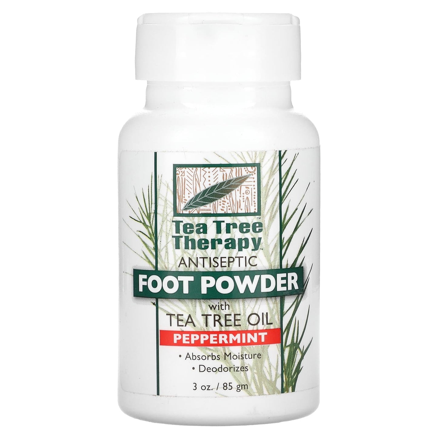 Tea Tree Therapy, Foot Powder, With Tea Tree Oil, Peppermint, 3 oz (85 g) - Image 1