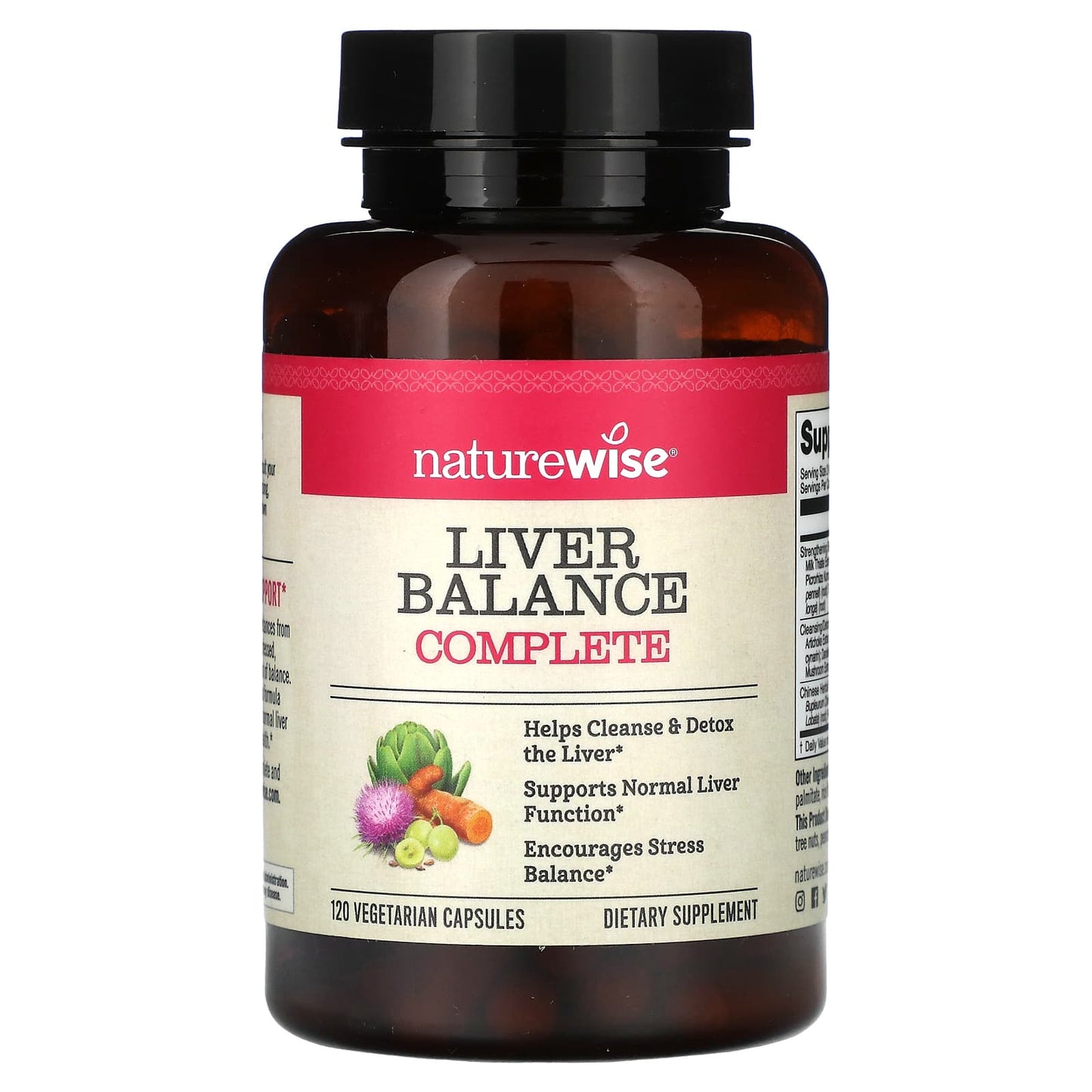 NatureWise, Liver Balance Complete, 120 Vegetarian Capsules - Image 1