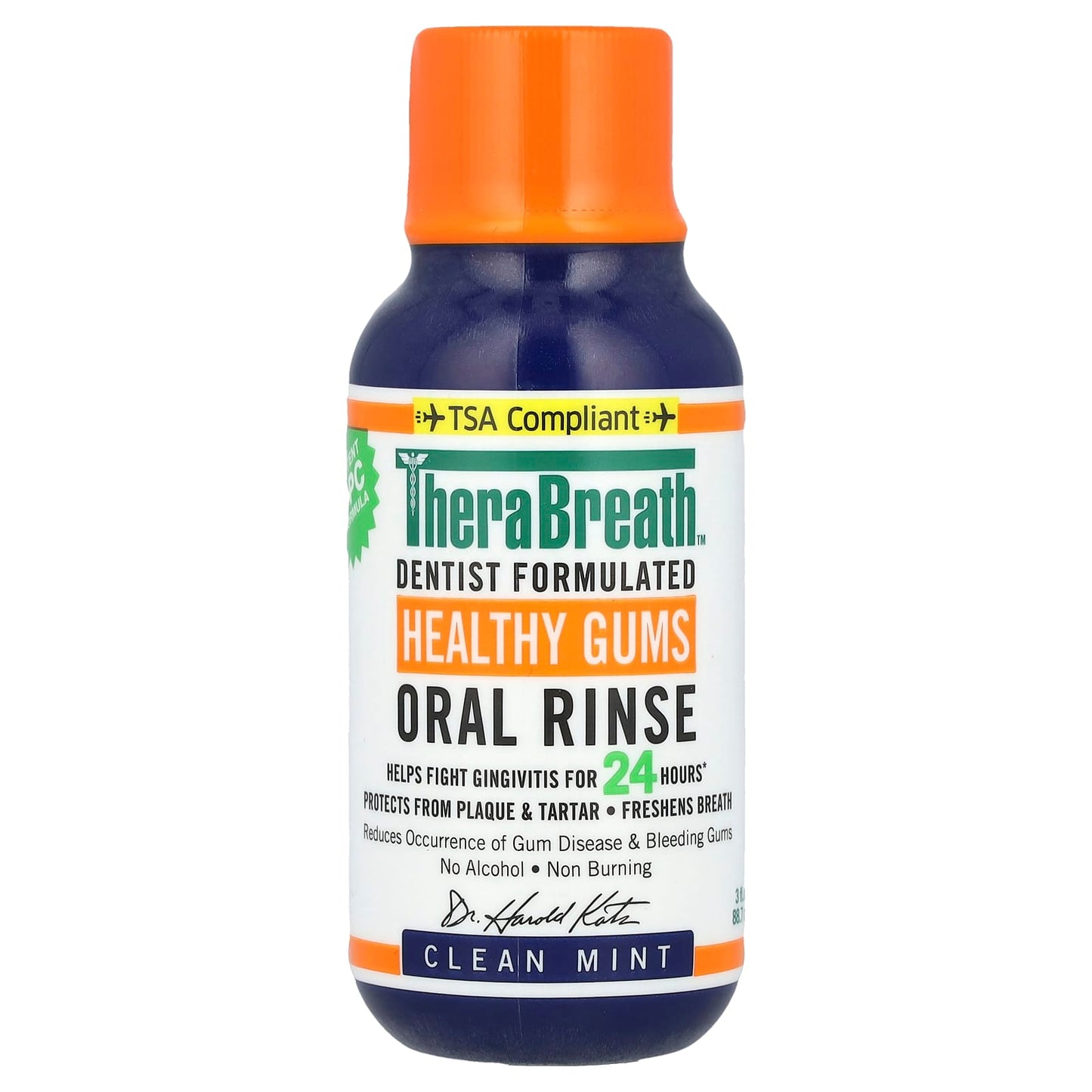 TheraBreath, Healthy Gums Oral Rinse, Clean Mint, 3 fl oz (88.7 ml) - Image 1