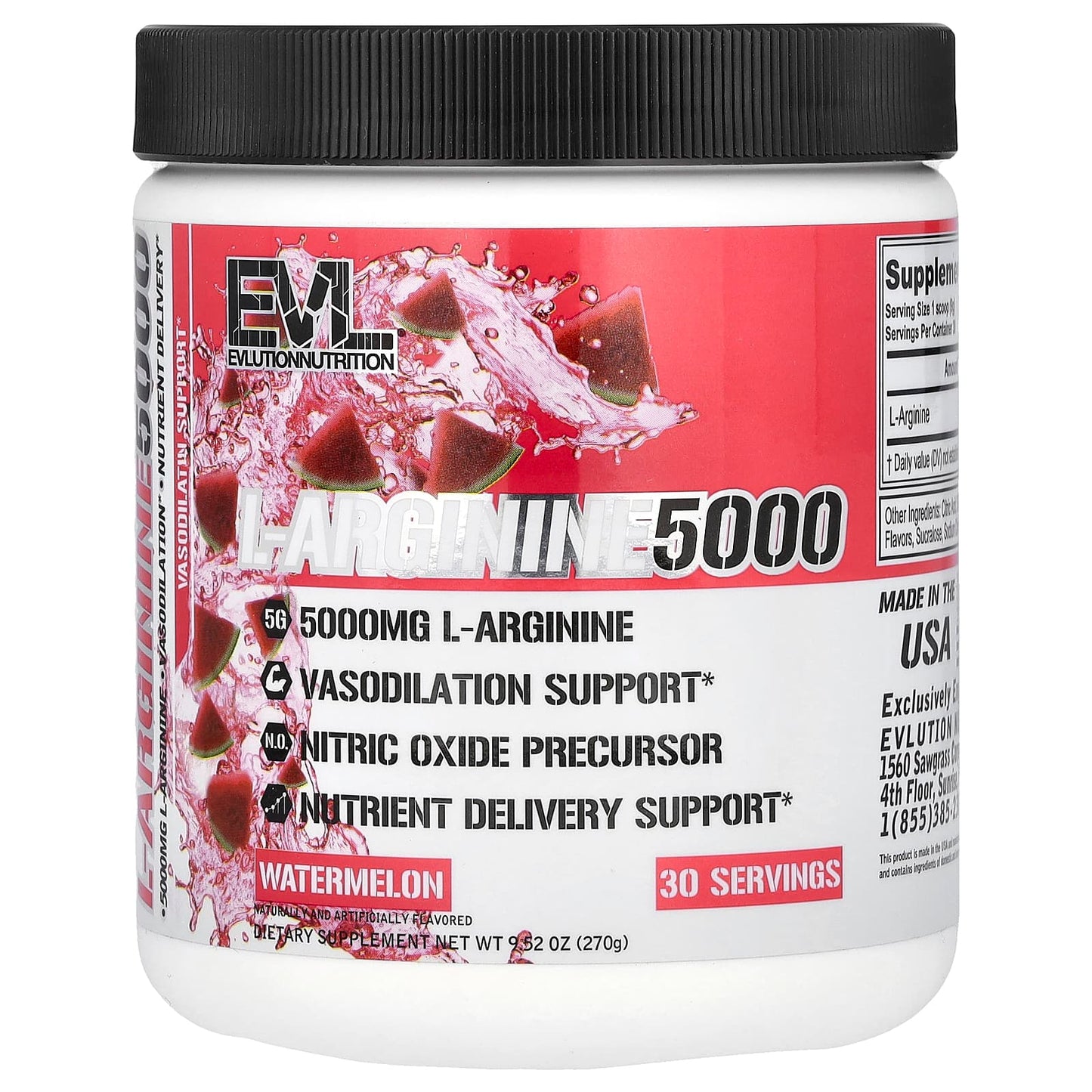 EVLution Nutrition L-Arginine 5000 Supplement for Workout Support - Image 1