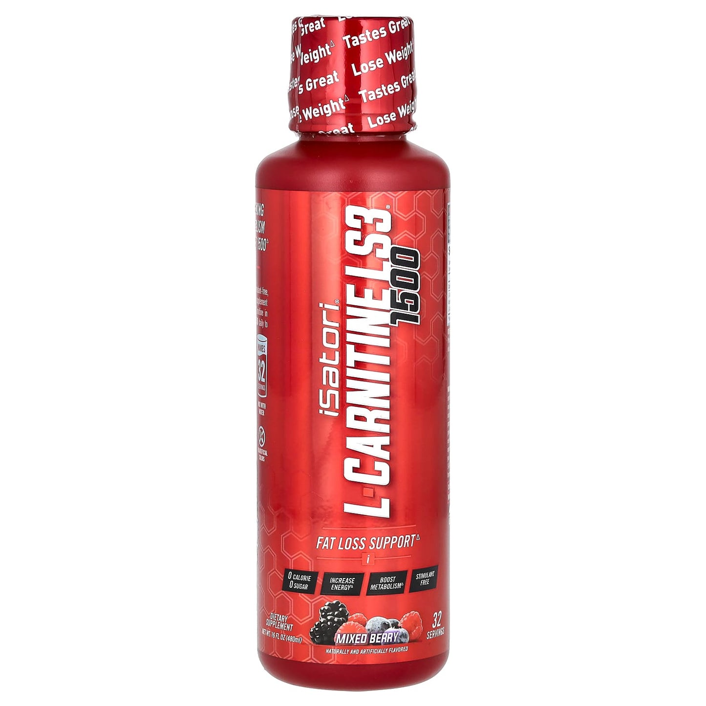 Fat Loss Support with L-Carnitine LS3 1500 by Isatori - 16 fl oz - Image 1