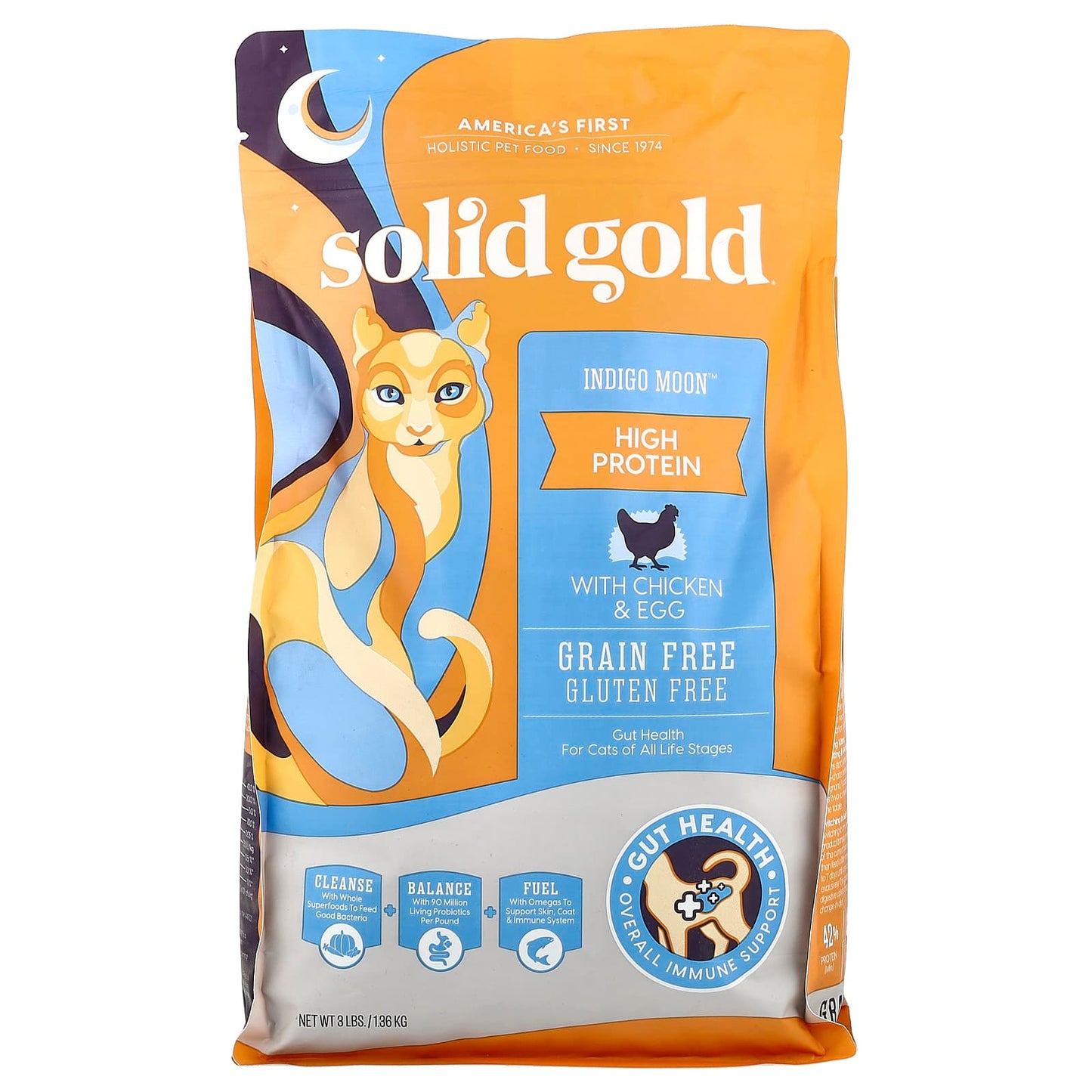 Solid Gold, Indigo Moon™, For Cats, All Stages, With Chicken & Egg, 8 lbs (1.36 kg) - Image 1