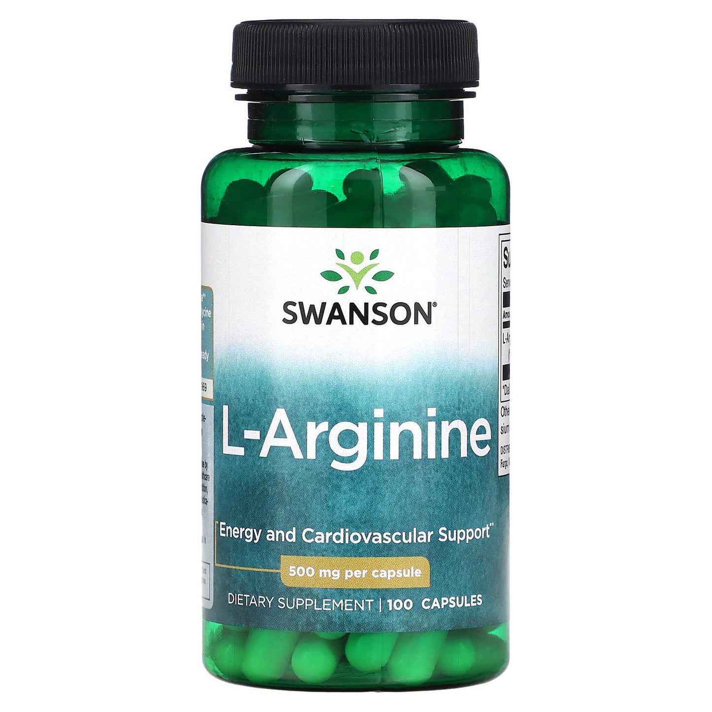 Swanson, L-Arginine, 500 mg, 100 Capsules - Image 1