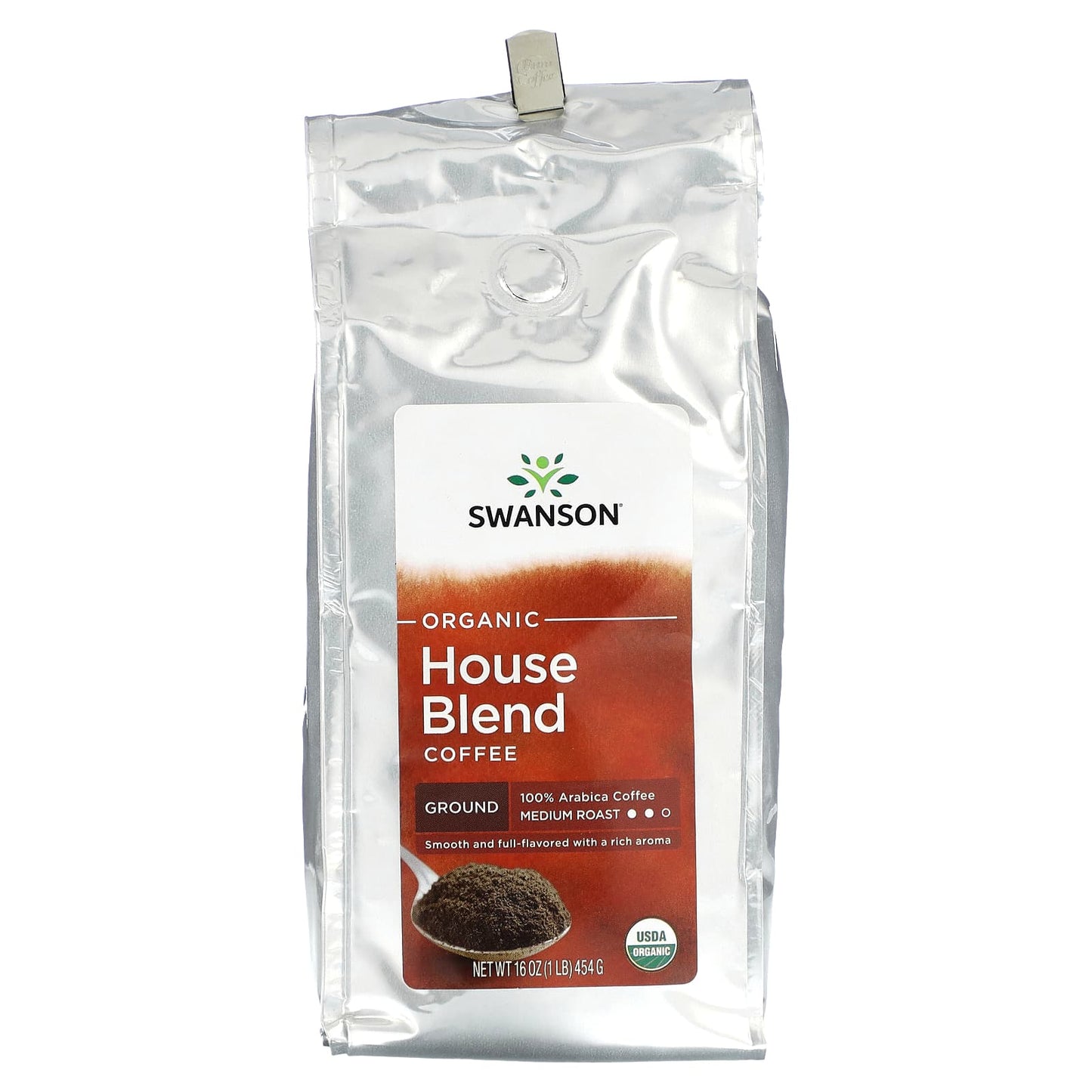 Swanson, Organic House Blend Coffee, Ground, Medium Roast, 1 lb (454 g) - Image 1