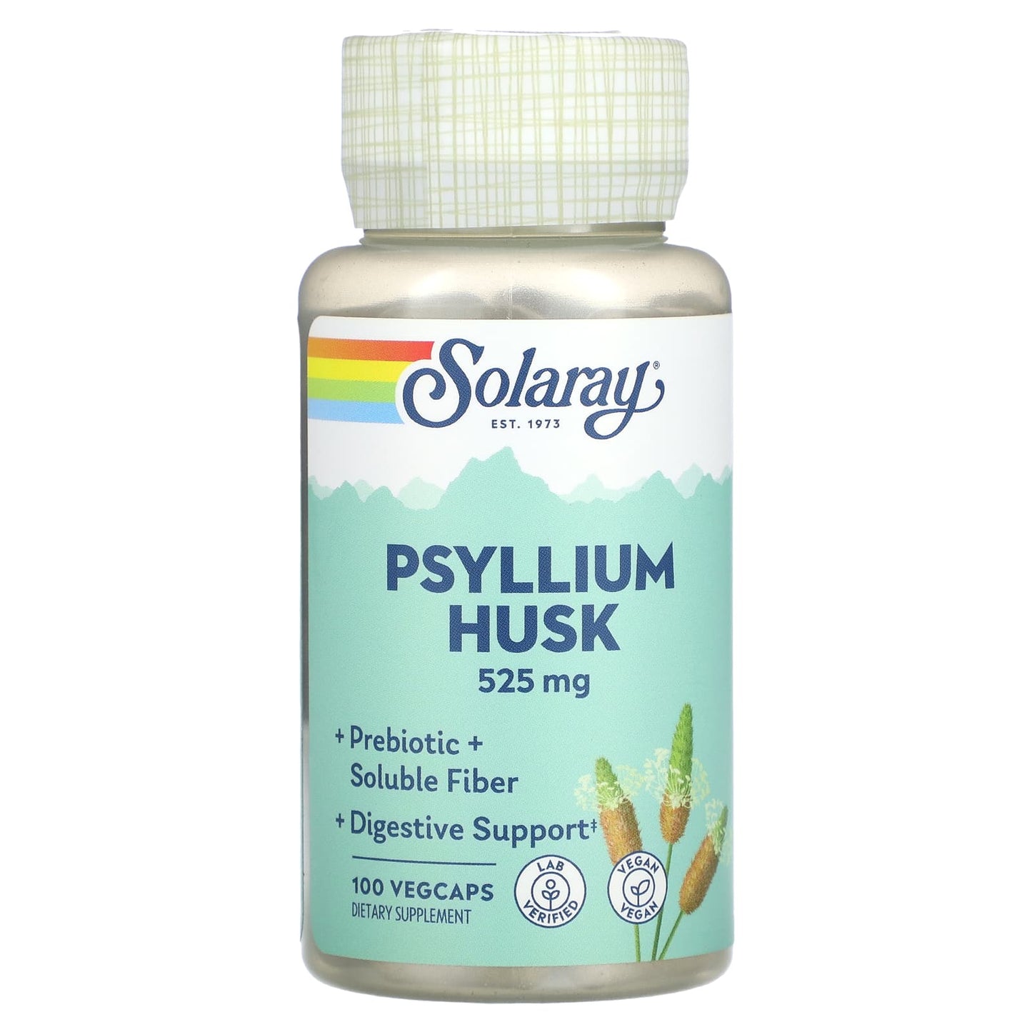 Solaray, Psyllium Husk, 525 mg , 100 VegCaps - Image 1
