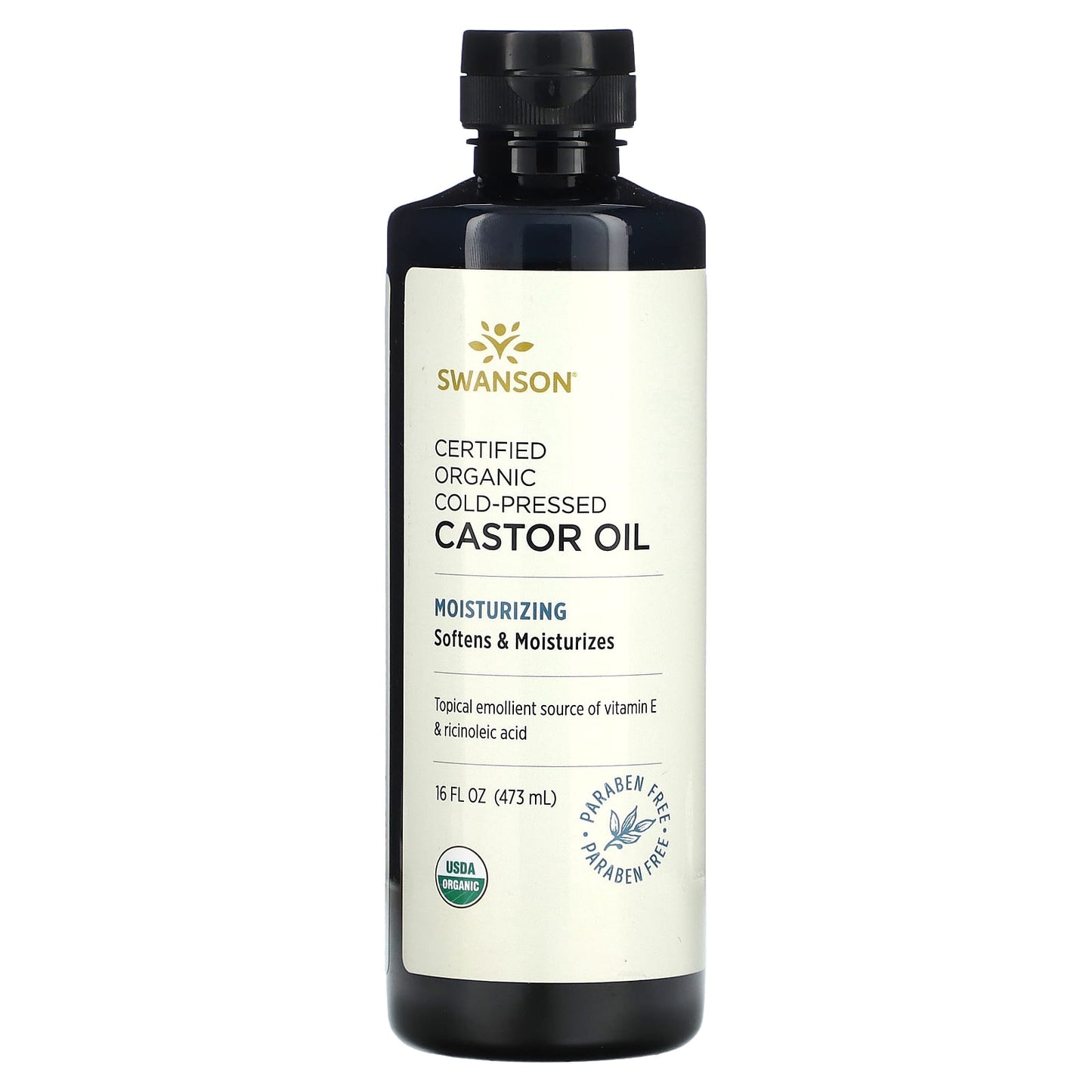 Swanson, Certified Organic Cold-Pressed Castor Oil, 16 fl oz (473 ml) - Image 1