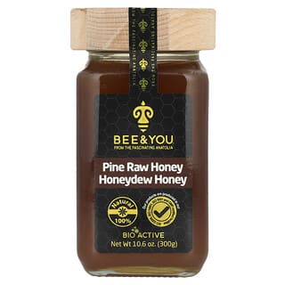 Bee & You Pine Raw Honey, Honeydew Gold, 10.6 oz (300g)