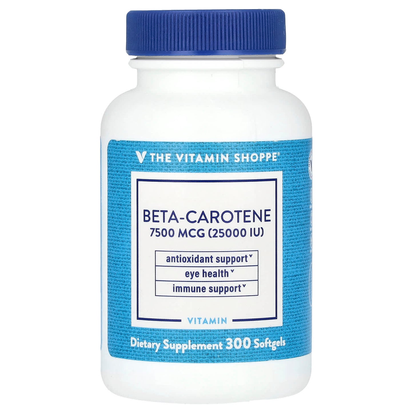 The Vitamin Shoppe, Beta-Carotene, 7,500 mcg (25,000 IU), 300 Softgels - Image 1