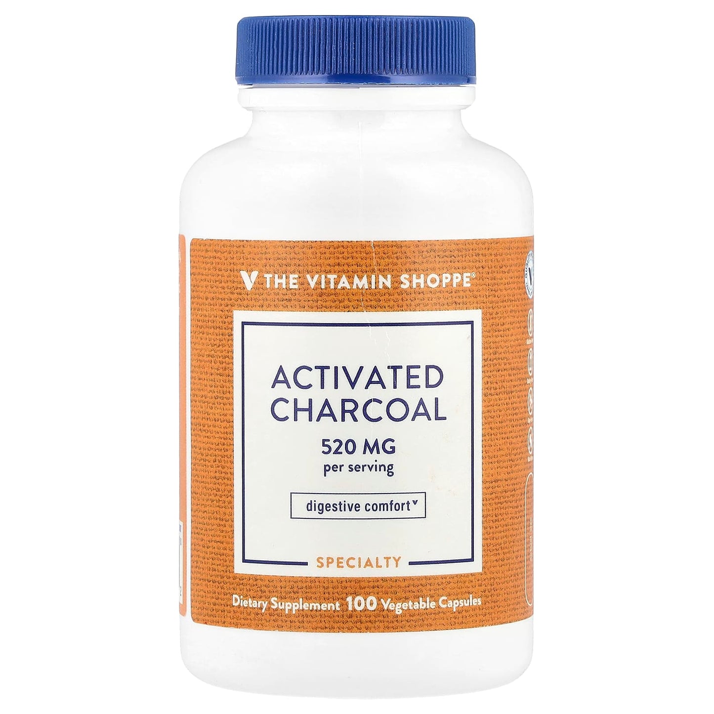 The Vitamin Shoppe, Activated Charcoal, 100 Vegetable Capsules (260 mg per Capsule) - Image 1