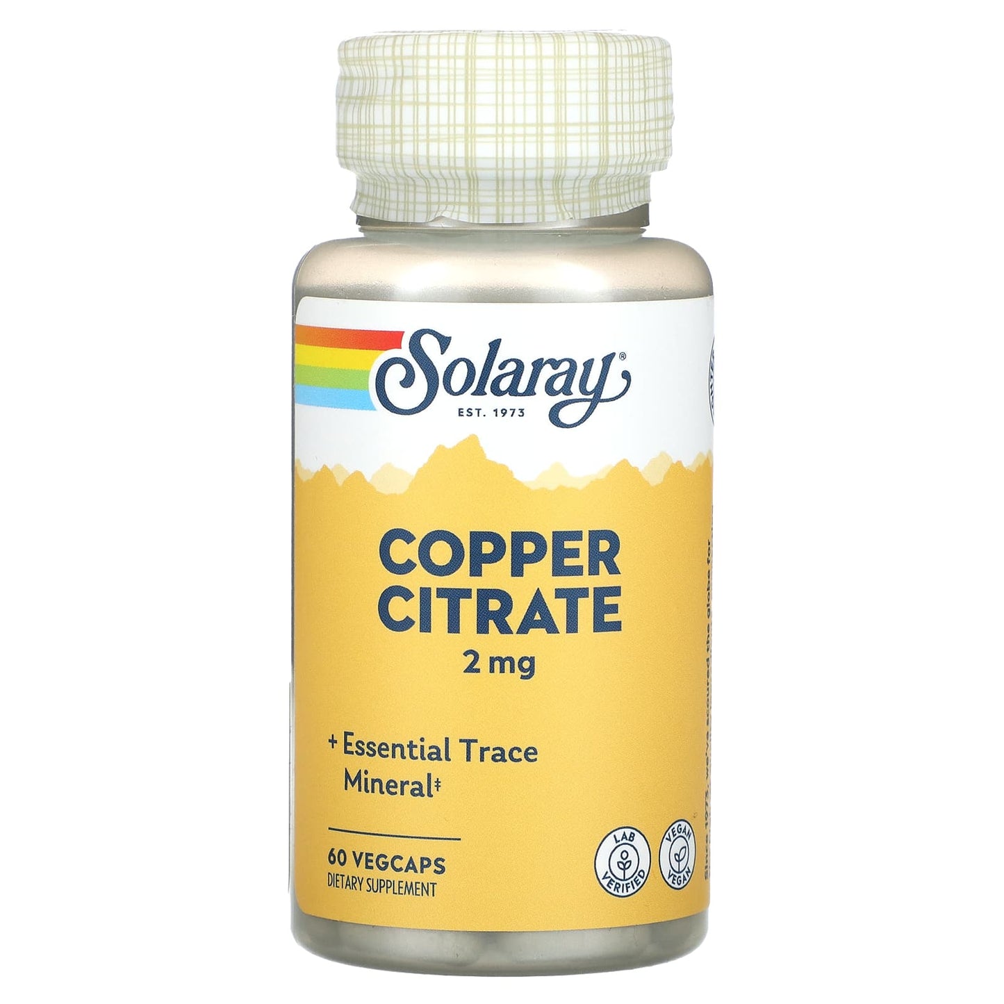 Solaray, Copper Citrate, 2 mg, 60 VegCaps - Image 1