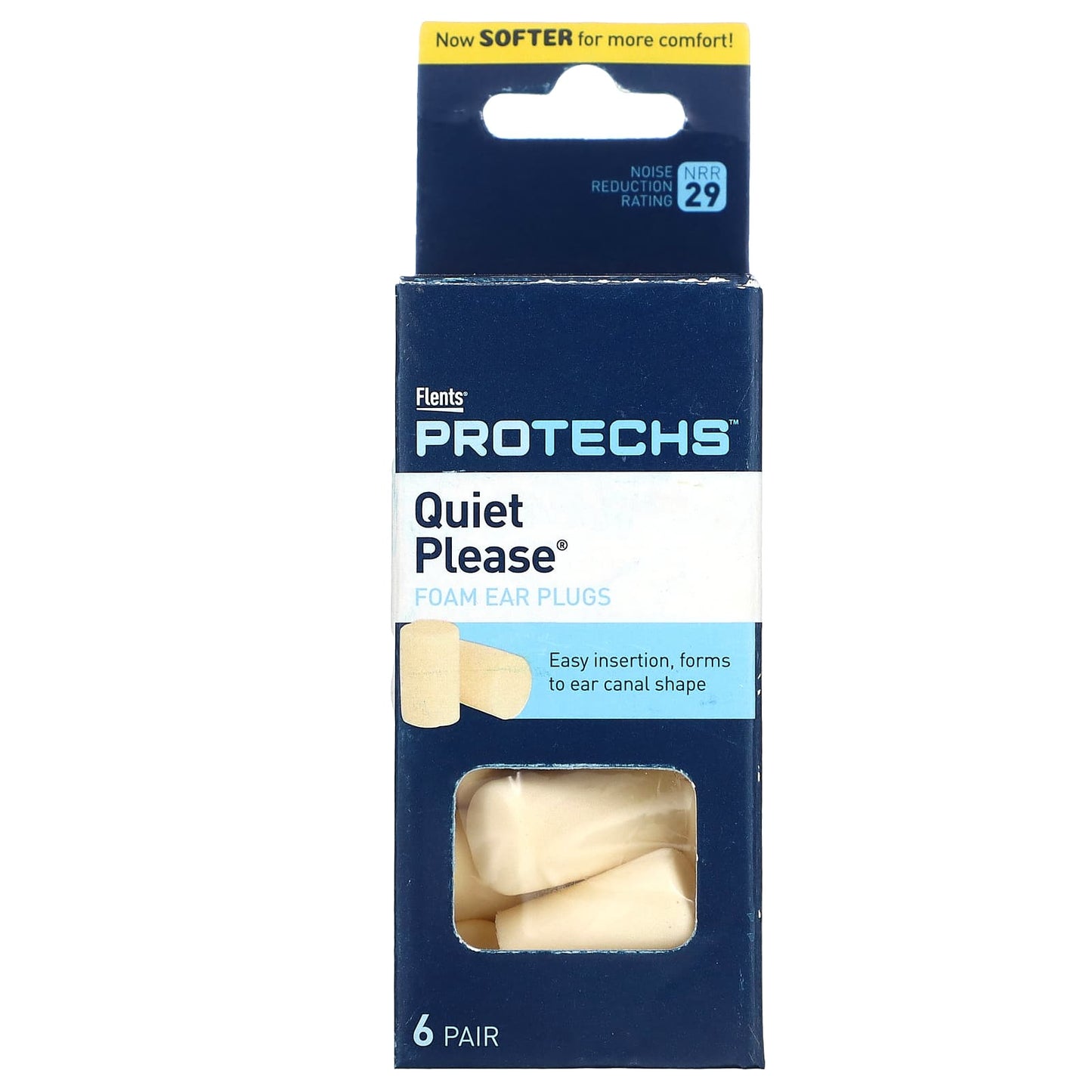 Flents Foam Ear Plugs for Noise Reduction, 6 Pairs - Image 1