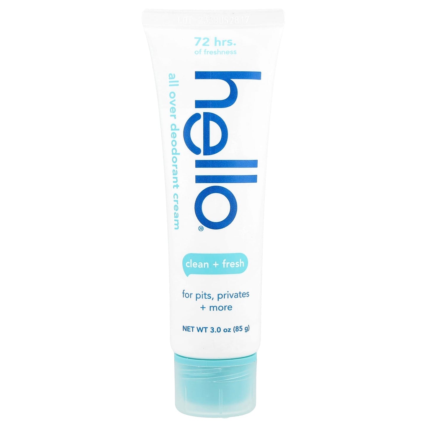 Natural Deodorant Cream for Sensitive Skin, Clean + Fresh, 3 oz (85g) by Hello - Image 1