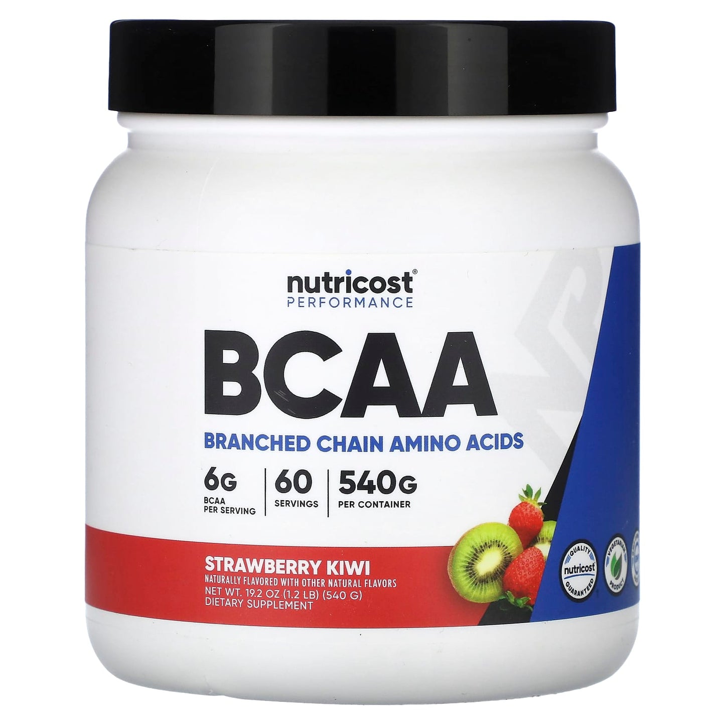 Nutricost, Performance, BCAA, Strawberry Kiwi, 1.2 lb (540 g) - Image 1