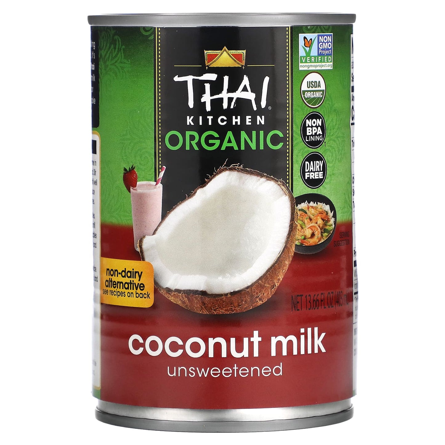 Thai Kitchen, Organic Coconut Milk, Unsweetened, 13.66 fl oz (403 ml) - Image 1