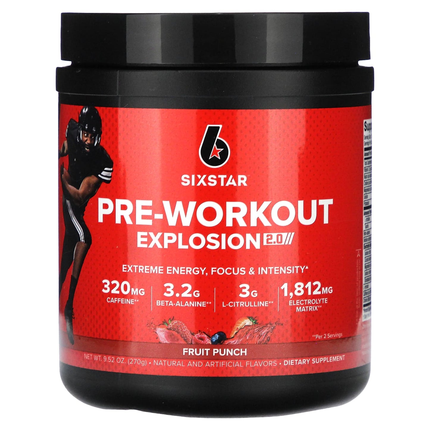 SIXSTAR, Pre-Workout Explosion 2.0, Fruit Punch, 9.52 oz (270 g) - Image 1