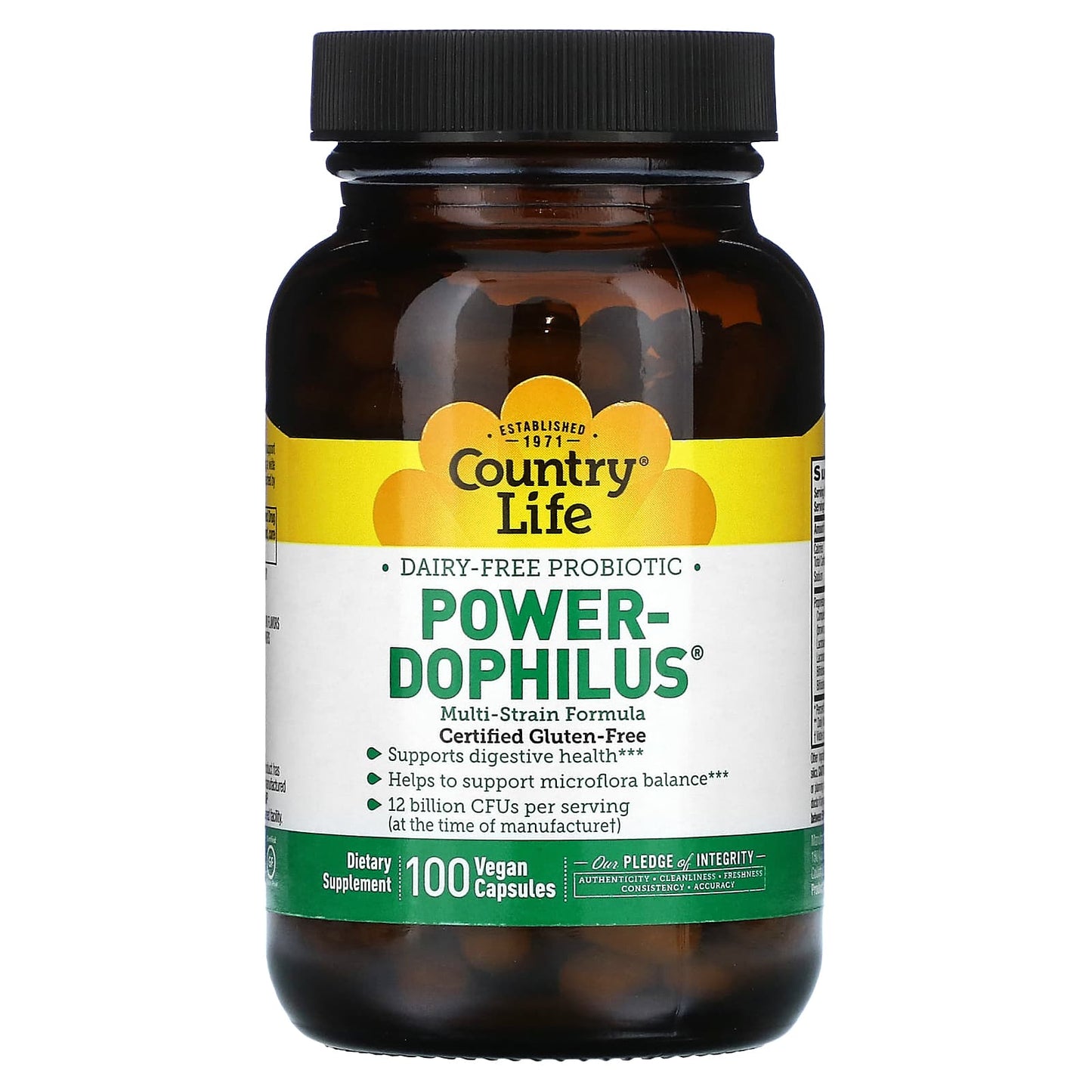 Country Life Power-Dophilus 100 Vegan Probiotic Capsules - Image 1