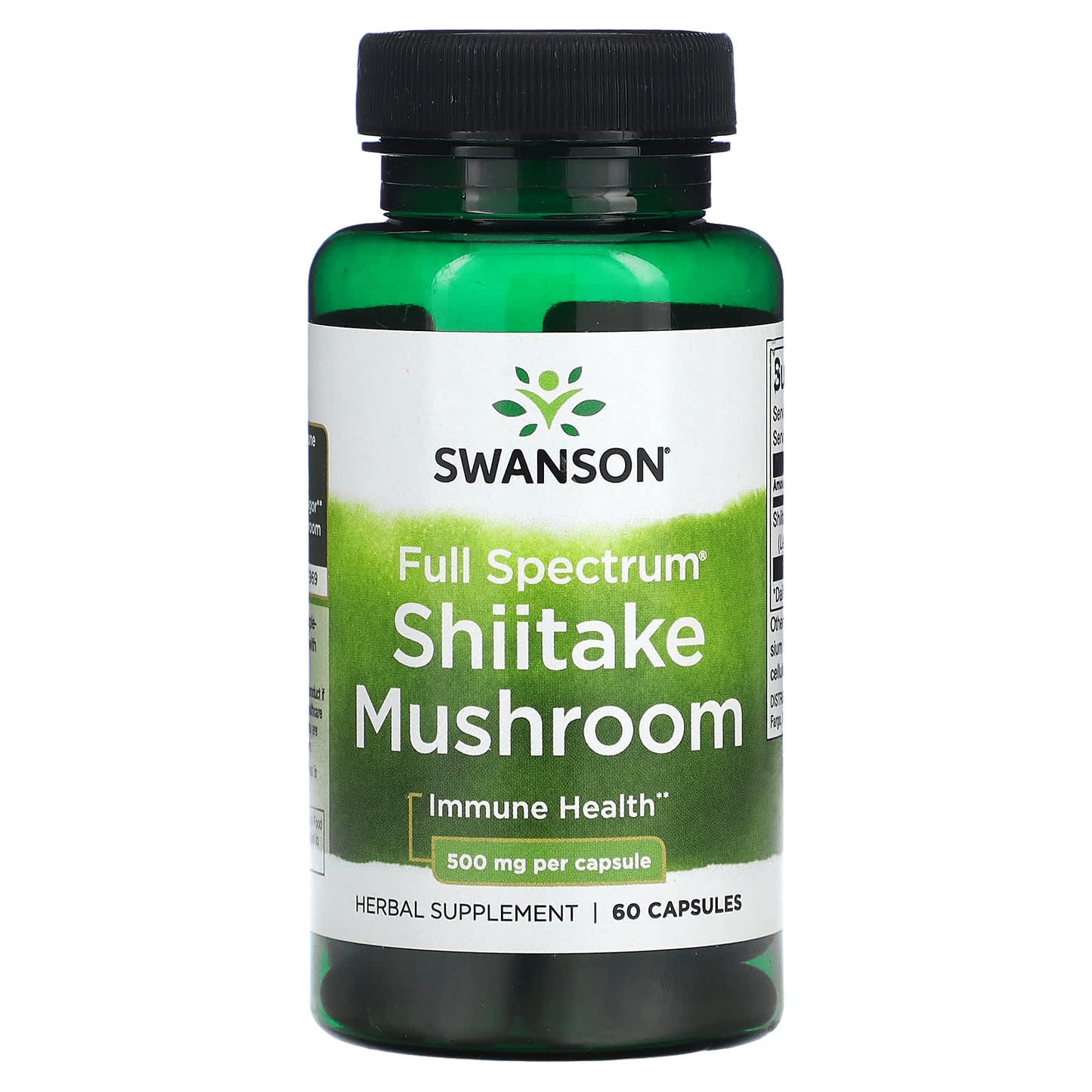 Swanson, Full Spectrum Shiitake Mushroom, 500 mg, 60 Capsules - Image 1