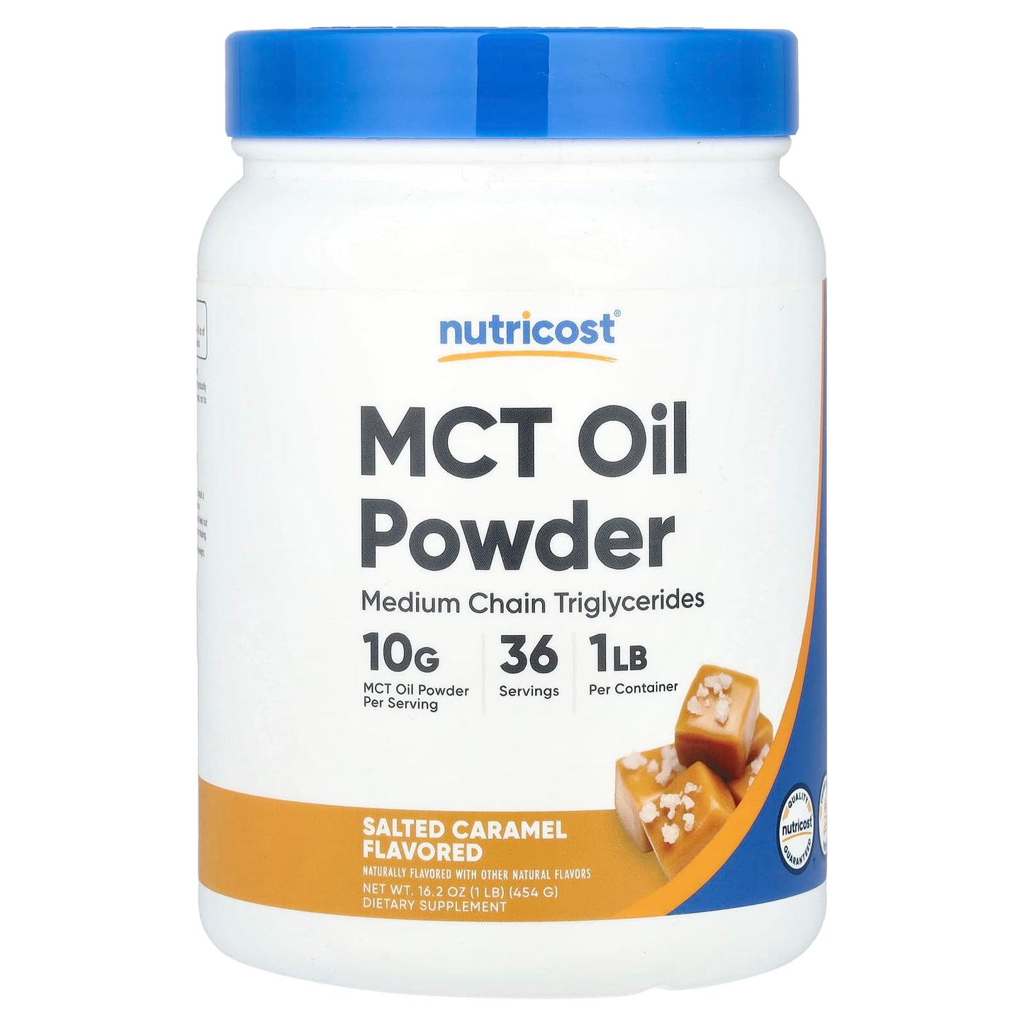 Nutricost, MCT Oil Powder, Salted Caramel , 1 lb (454 g) - Image 1