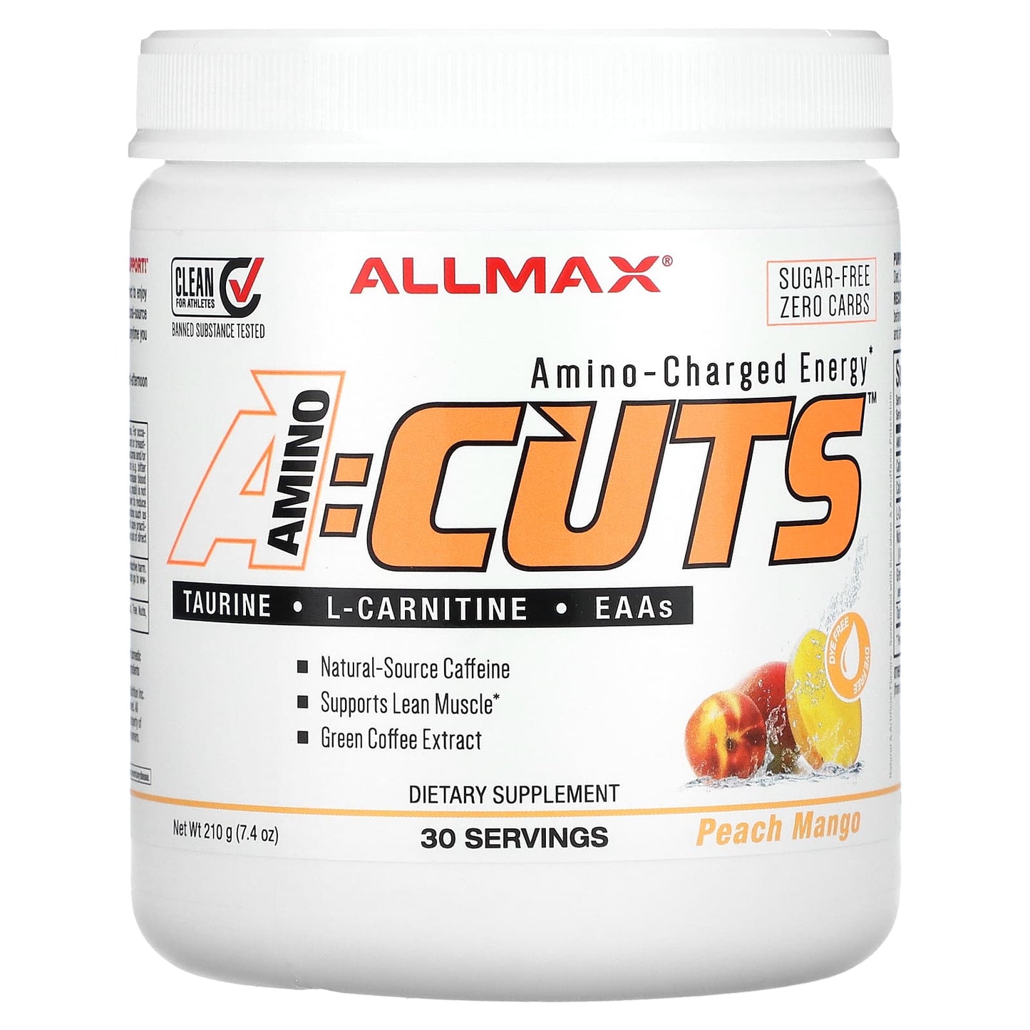 ALLMAX AminoCuts Energy & Diet Support Supplement, Peach Mango - Image 1