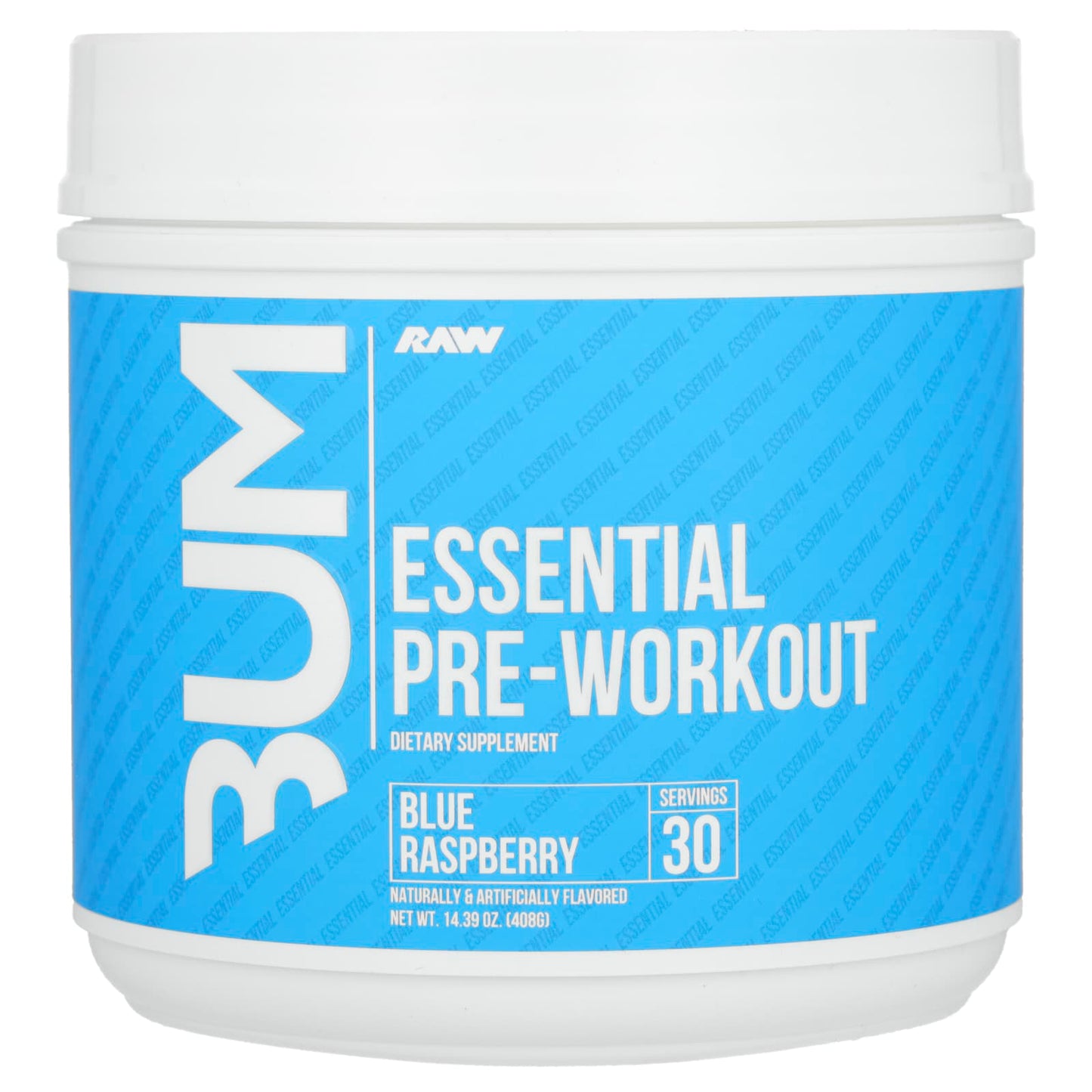 Raw Nutrition, Bum, Essential Pre-Workout, Blue Raspberry, 14.39 oz (408 g) - Image 1