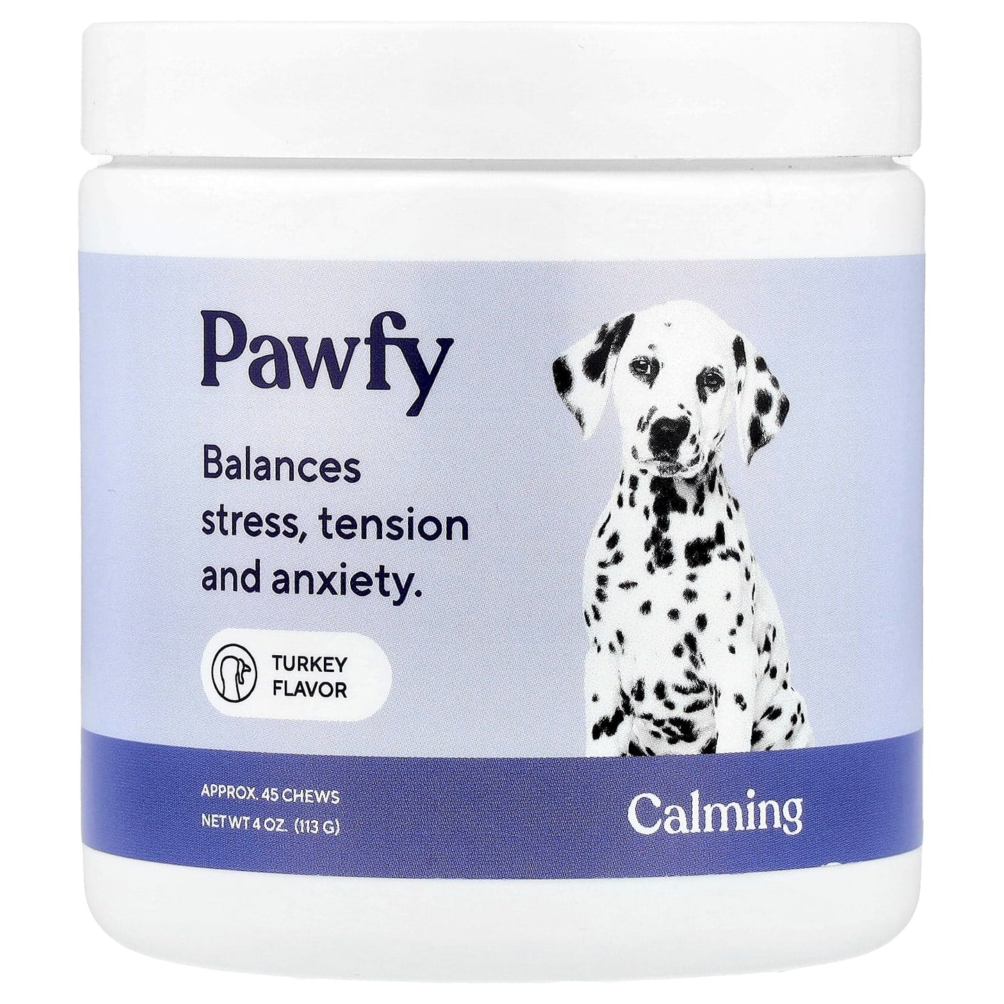 Pawfy, Calming, For Dogs, 6 Months+, Turkey, Approx. 45 Chews, 4 oz (113 g) - Image 1