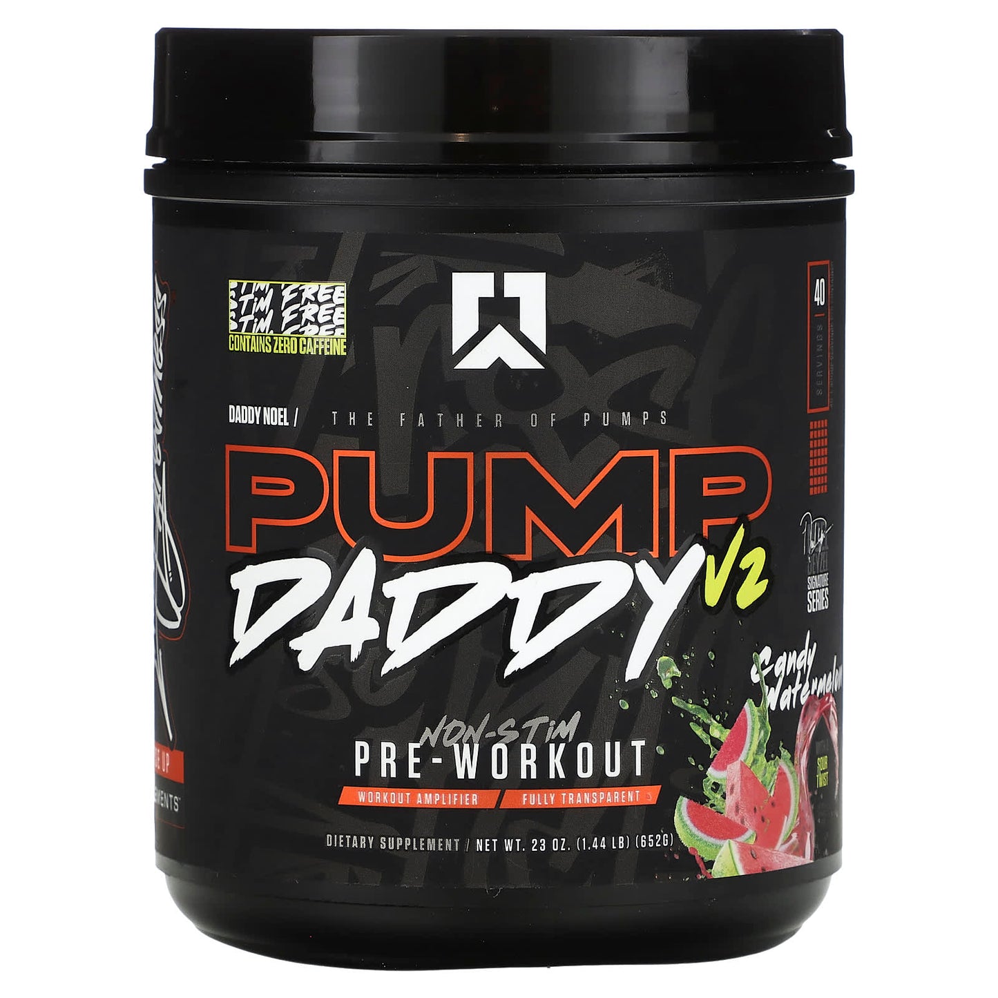 RYSE, Pump Daddy V2, Non-Stim Pre-Workout, Candy Watermelon, 1.44 lb (652 g) - Image 1