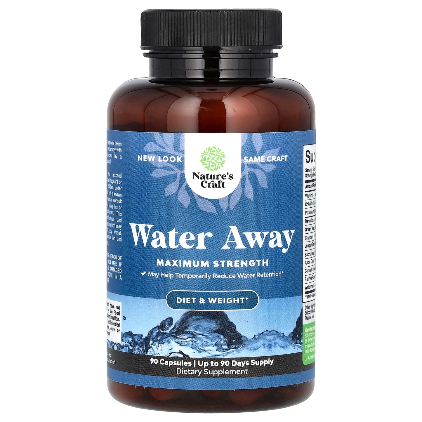 Nature's Craft, Water Away, Maximum Strength , 90 Capsules - Image 1
